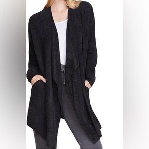 Barefoot Dreams Open Front Cardigan S/M Black Bamboo Chic Lite